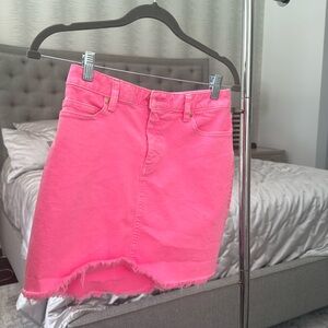 Hot Pink Denim Skirt